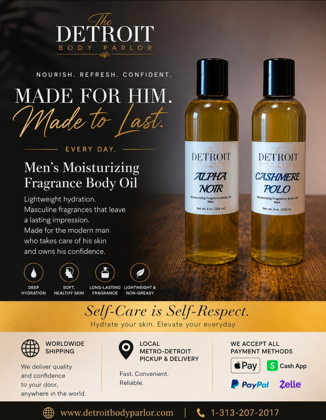 Alpha Nior Moisturizing Fragrance Body Oil (Men)
