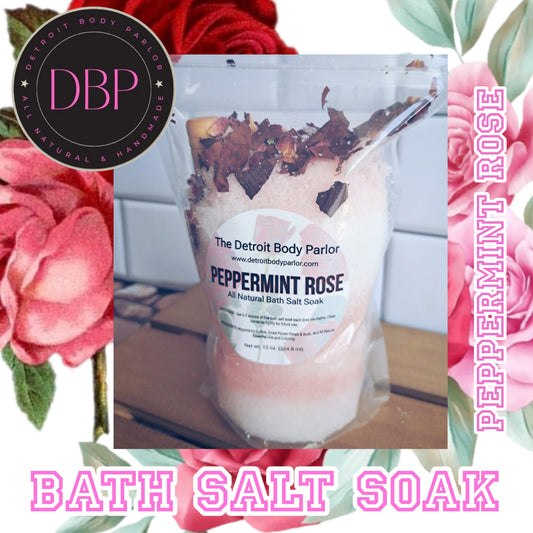 Peppermint Rose Bath Salt Soak