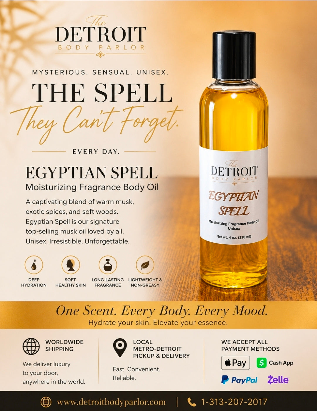 Egyptian Spell Moisturizing Fragrance Body Oil (Unisex)