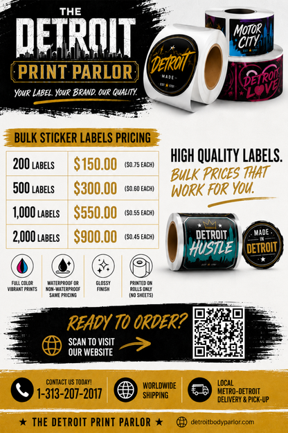 BULK CUSTOM STICKER LABEL ORDER